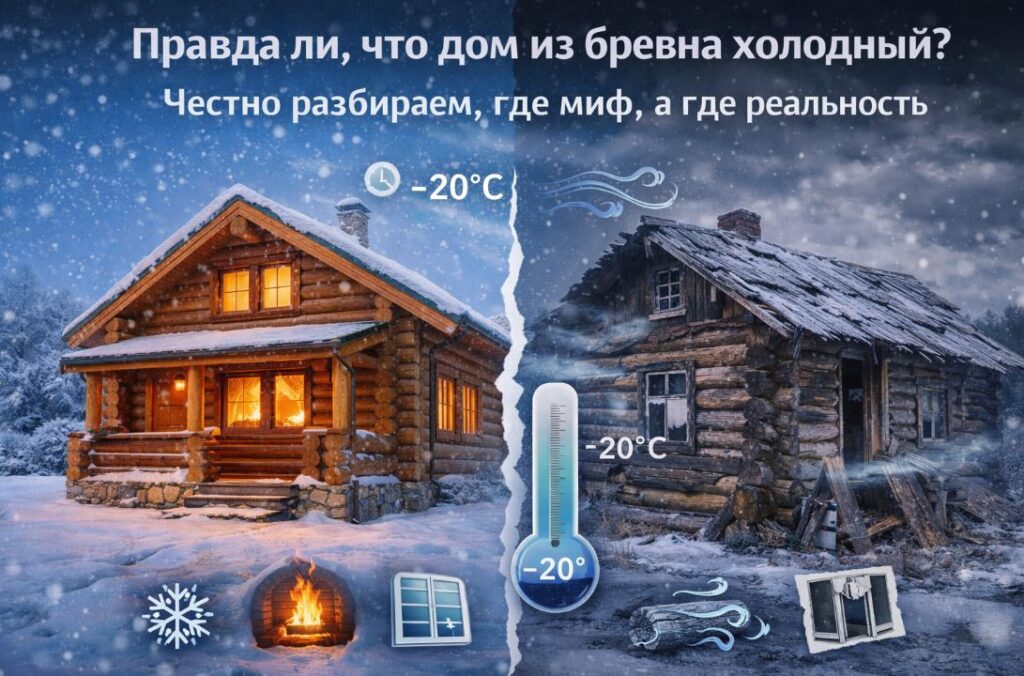 Правда ли, что дом из бревна холодный