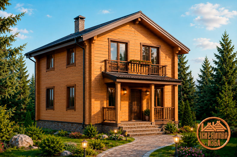 Дом из клееного бруса 9х9 162 м²