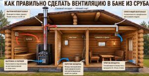 Как правильно сделать вентиляцию в бане из сруба