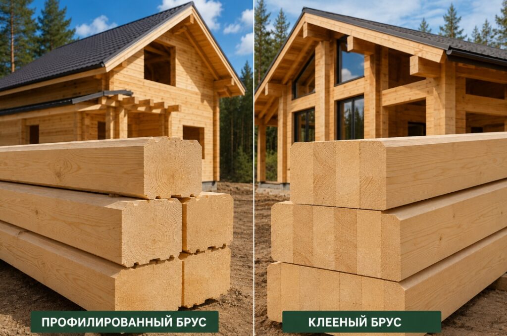 Профилированный или клееный бру