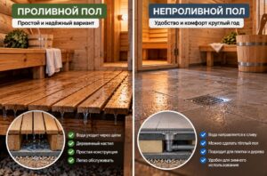 Пол в бане